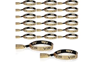 JJUNW 20 Stück VIP Stoff-Armbänder, Glitzer Eintrittsbänder mit VIP, Einlassbänder Eintrittsarmbänder, Partybänder VIP Identifikationsarmbänder für Events Konzert Festival Geburtstag Hochzeit