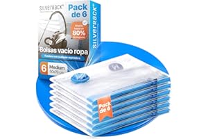 SilverRack Bolsas de Vacío para Ropa [6 Piezas] en (50x70 cm) - Libre de BPA - Bolsas de Vacío para Ropa, Cojines y Chaquetas - Bolsas de Almacenamiento al Vacío para - de Vacío