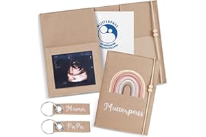 RAFIYU 3 Pezzi Gravidanza Portadocumenti, Cachi Passaporto Cover, personalizzato Cover Passaporto, Porta Libretto Moto Per Conservare Passaporti Materiale in Feltro, Vaccinazioni, Immagini Ecografiche