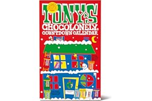 Tony's Chocolonely, calendario dell'Avvento, con conto alla rovescia, cioccolato, mix di 10 gusti diversi, confezione da condividere, vegetariano, cioccolato Fairtrade Belgium, 225 g