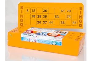 DIPRINT 200 grande cartes de bingo pour personnes âgées 15 en 90 chiffres (21 x 7,5 cm)