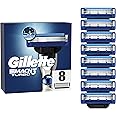 Gillette Mach3 Turbo Razor Blades Men, Pack of 8 Razor Blade Refills, Stronger Than Steel Blades, Enhanced Lubrastrip