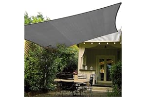 HAIKUS Voile d'ombrage Rectangulaire 3x5 m, Toile Ombrage HDPE Respirant (185g/㎡), Filet dombrage Rectangle 5x3 m avec Protection UV pour Patio Jardin Terrasse Extérieur, Gris Graphite