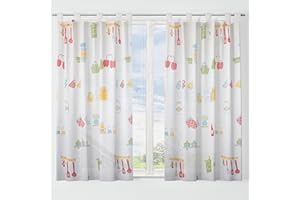 DALINA TEXTIL S.L Dalina Textil -Cortina de Cocina Translúcido Estampado, Visillo Transparente para Cocina, Comedor, Marco de Puerta 1 Pieza Tejido Gasa Fina 140X220CM