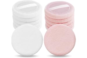 Sibba 12 szt. różu luźny puder puder ustawienie twarzy makijaż ciała miękka welurowa gąbka blender kosmetyczny makijaż mini przenośny uchwyt na aplikator na palec mały puszysty zakreślacz kosmetyczna