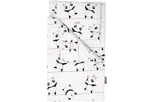 PinkZebra Puppenbettwäsche für Puppenbett, Puppenbettzeug 3-teilig, Bettwäsche 3-teiliger Set für Puppen, Puppenbettzeug mit Matratze 100% Baumwolle, Pandabär
