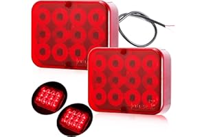 DARKGUARD 2xLuz Antiniebla Trasera Roja 12Leds 12v Homologation Impermeable para Remolques Luz Antiniebla,Luces Antiniebla,Pilotos Luces Traseras Led Remolque Coches Vehículo Camión Caravana