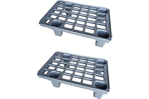 AUER PACKAGING 2x Leichtpalette 60x40 Kunststoffpalette im 1/4-Europaletten Maß inkl. gratis Zollstock * Viertel Palette, 2er Set