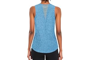 Gyabnw Debardeur Sport Femme Léger en Maille sans Manches Tee Shirt Sport Femme Tops Sèche Vite Hauts Yoga Running Fitness Pilates Chemises Basiques Respirant