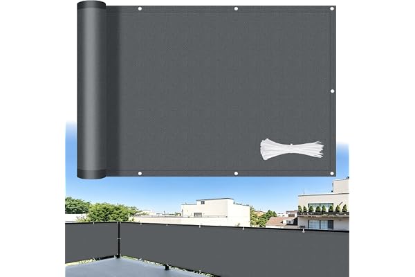 LOVE STORY Brise Vue pour Balcon 100x300cm,Cache Vue Opaque Imperméable avec Protection Anti-UV,Pare-Soleil Extérieur Jardin et Terrasse,avec Serre-câbles Inclus,Anthracite