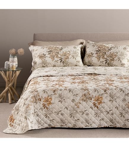 Trapunta 2 piazze tortora jacquard rigaraso Allure