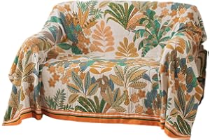 Lawnrden Boho överkast för bäddsoffa 200 x 231 cm bomull filt blommig botanisk boho-täcke