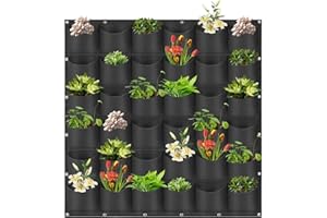 LITLANDSTAR Hängende Pflanzbeutel, 36 Taschen Pflanzbeutel Hängende vertikale Gartenwand Pflanzer Pflanzbeutel Blumenbepflanzungsbehälter Wandbepflanzungsbeutel für Garten Gartendekoration, Schwarz