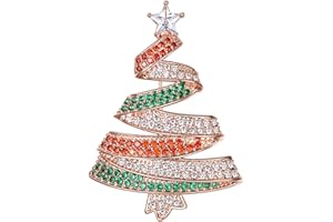 Clearine Broche de árbol de Navidad con cristales de inspiración vintage para mujer, Cristal Metal