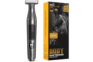 ‎KIBIY Körperrasierer Herren für Herren, Kibiy Körperhaartrimmer für Gesicht, Körper und Intimbereich, Typ-C Wiederaufladbar Intimrasierer Mann IPX7 Wasserdichter Bodygroom mit LED-Display