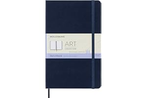 Moleskine 13 x 21 cm Large Art Collection Sketchbook Drawing Pad Notebook Album with Hard Cover and Elastic Closure, Paper Suitable for Pens, Pencils and Crayons, Black, 88 Pages,Blue