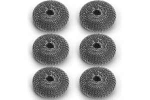 Kyraton Éponges En Acier Inoxydable Set De 6, Paille De Fer, Laine En Métal 10 x 10cm Confortable à Tenir Et Durable Et Solide.