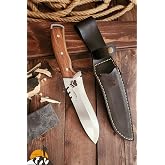 Outdoor Picnic Knife Pocket Knife Camping Knife Pocket Knife Kitchen Chef Knife Handmade with Case (Walnut Tree Handle)