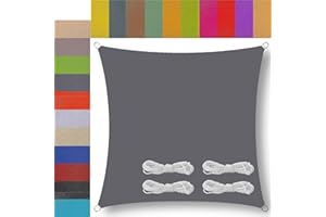 UFAMILUK Toile Ombrage 2x2.5m Imperméable Anti 95% UV Résistant intempéries Voile d'ombrage Serre pour terrasse Patio Jardin extérieur Piscine Anthracite Rectangulaire