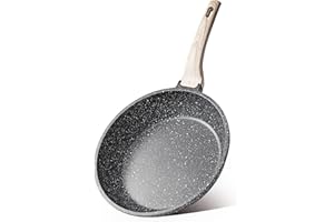 CAROTE Frying Pan, Granite Frying Pans Non Stick with Heat-Resistant Handle,Premium Cookware Omelet Pan for Induction, Electric and Gas Hob, PFOS & PFOA Free (20cm)