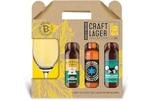 BLUE TREE Brewhouse Craft Lager Collection set, including three 330ml bottles of Craft Lagers (Harbour Brewing/Freedom Brewing/Harviestoun Brewery). Perfect for Christmas, Birthdays and Father’s Day.