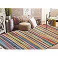 Handmade - 100% Cotton Recycle Chindi Rag Rug Multi Colour Area Rug Kitchen Hall Area Runner Rug Mat