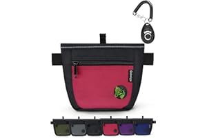 Gobeigo Bolsa de golosinas para perros para entrenamiento de cachorros, bolsas de aperitivos (negro/rojo)