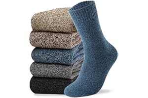 VoJoPi Calcetines Térmicos Hombre, 5 Pares Calcetines Hombre Invierno con Rizo Suave, Cómodos y Transpirables para Senderismo Running Esquiar Deportes, Talla 39-45