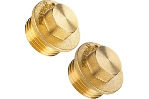 Poppstar Blindproppar i mässing 1/2 tum yttergänga G/BSP (21mm) upp till 50 bar, 14mm sexkant 2 stycken