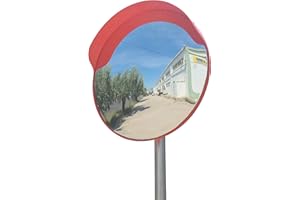 SNS SAFETY LTD Convex Traffic Mirror for Driveway, Warehouse and Garage Safety or Store and Office Security to Eliminate Blind Spots (Diameter 60 cm, with Pole Bracket 60 mm)