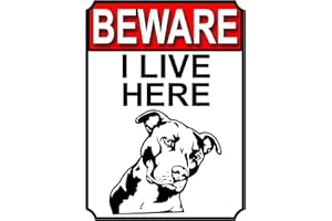 SHAWPRINT LIMITED Shawprint BEWARE I LIVE HERE METAL GATE SIGN DOG 200MM X 150MM (1503H1)