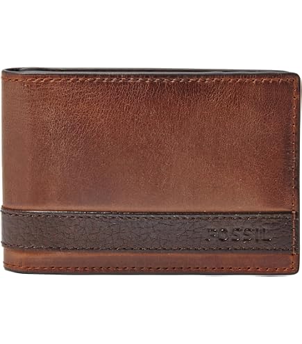 Fossil Portafoglio Elgin Uomo | Pelle Marrone 100% | Porta Carte Sottile | Modello ML3311200