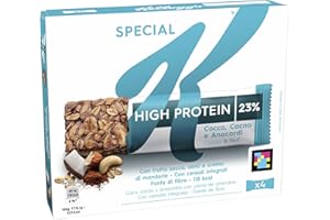 Kellogg's Special K Barretta | Gusto Cacao, Cocco & Anacardi | Croccanti Fiocchi Multicereali | 23% di Proteine | 4 barrette da 28g (Confezione da 112g)