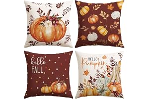 Artscope Höst kuddfodral 50 x 50 cm, set med 4 höstörngott Thanksgiving kuddöverdrag för soffa vardagsrum semester fest höst