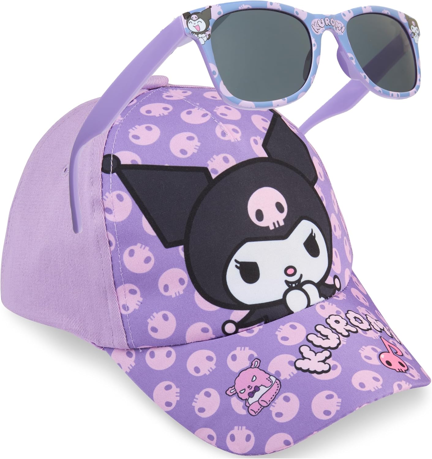 Disney Stitch | Hello Kitty | Care Bears Set Gafas de Sol y Gorra Niña, Protección UV400, Gorra Ajustable, Accesorios de Viaje, Regalo para Niña