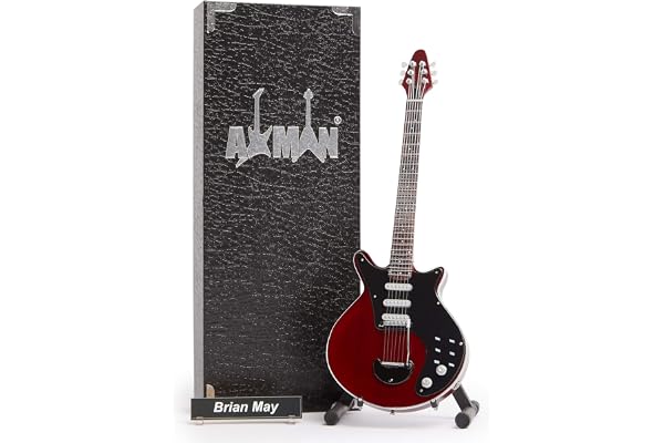 B May Queen Rouge spécial : Réplique de guitare miniature - Cadeaux de musique - Ornement fait à la main