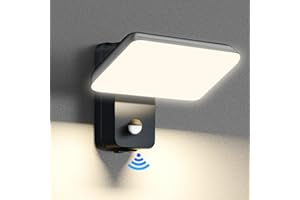 brightower 24W Außenwandleuchte Außenlampe mit Bewegungsmelder,IP65 LED Wandleuchte Außen Aluminium mit Schwenkbar LED Panel,Warmweiß 3000K Außenleuchte für Garten Terrasse (Dunkelgrau)