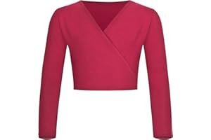 tanzmuster Maglia a Incrocio da Danza Classica 'Mandy' per Bambini in Rosa, Celeste, Bianco, Nero, Viola, Fucsia, Blu Marino, Borgogna e Lavanda