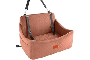 Wooaidagg Fotelik samochodowy dla psów o wadze do 25 kg, łatwy w instalacji, super miękki i wypełniony pianką z pamięcią kształtu, w pełni odpinany i nadający się do prania fotelik samochodowy dla