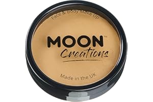 Moon Creations Maquillaje Facial y Corporal Profesional | Pintura de Color Profesional | Pintura Facial para Niños, Adultos, Disfraces, Festivales, Halloween Arena dorada 36g