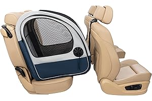 PetSafe Happy Ride Faltbare Transportbox, Hunde-Reisebox für die Autorückbank, Netztüren zur Belüftung, Blau/Grau