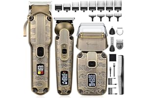 Scttomon Haarschneidemaschine Set Bart und Haarschneider Herren Elektrorasierer Barber Folienrasierer Männer Bartschneider Rasierapparat Bart Trimmer Grooming Kit Nase Körper Trimmer