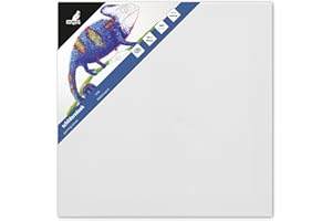 Kangaro Tela - 30 x 30 cm, 380 g/m2, 100% cotone, con cornice in legno di pino e cunei, bianco