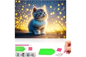 Gemi 5D Kit Pintura Diamantes,Cuadro Diamantes Gatitos,Diamond Painting Adultos,Dibujos Con Diamantes Adultos y Niños,Pintura Con Diamantes Para La Decoración De La Pared Del Hogar (30x40cm)