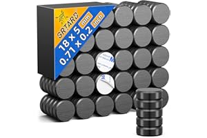 GRTARD 100 Pack Strong Magnet, Fridge Magnets for Crafts, Ceramic Magnets with Adhesive Backing, Flat Circle Ferrite Industrial Magnet for Craft, DIY, Science, Hobbies, Project, 0.7'' D x 0.19'' H