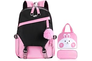 FRONET Cartable Fille Primaire Élémentaire Collège Enfant Sac à dos Scolaire Maternelle, Sacs d'école Filles Adolescent Loisir Voyage Femme, Sets Étudiants 8 9 10 11 12 13 14 15 16 Ans CE2 CM1 2 6E
