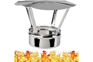 BG INVEST Chapeau de Cheminée en Acier Inoxydable - Capuchon de Pluie - Embout de Cheminée - Couvercle de Cheminée pour Tuyau - Hotte d'aération - Diamètre 150 mm – Ø 150 mm