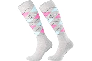 TODO Comodo Chaussettes d'équitation Carreaux STPDJ | Mi-Bas d'équitation | Coton Chaussette Equitation Femme, Enfant, Homme