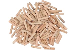 PATIKIL Träpluggar stift 5 mm x 25 mm (3/16 tum x 1 tum) rak plugg stavar trä räfflade pluggstänger för hantverk möbler gör-d