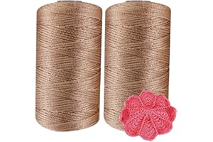 GENÉRICO Hilo De Crochet, Hilo De Ganchillo, 2 Piezas De Hilo Fino De Seda De Hielo, Hilo De Lino De Hielo, Sombrero para El Sol De Verano, Bolso De Ganchillo Tejido A Mano, Cojín De Hilo De Ganchillo